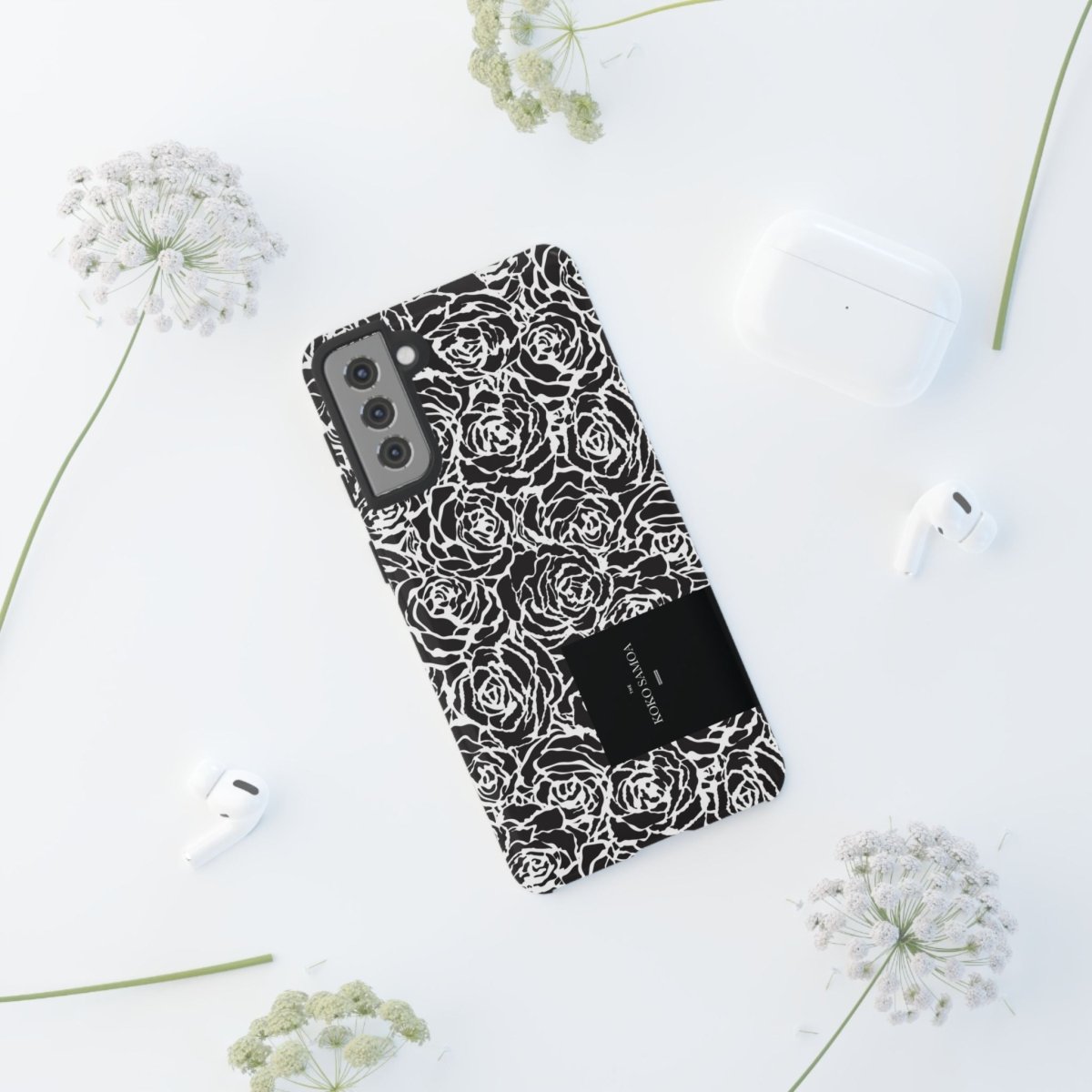 Samsung Galaxy S25 tough phone case by WOYC in Faleasiu Nights design, glossy finish, offers rugged protection.