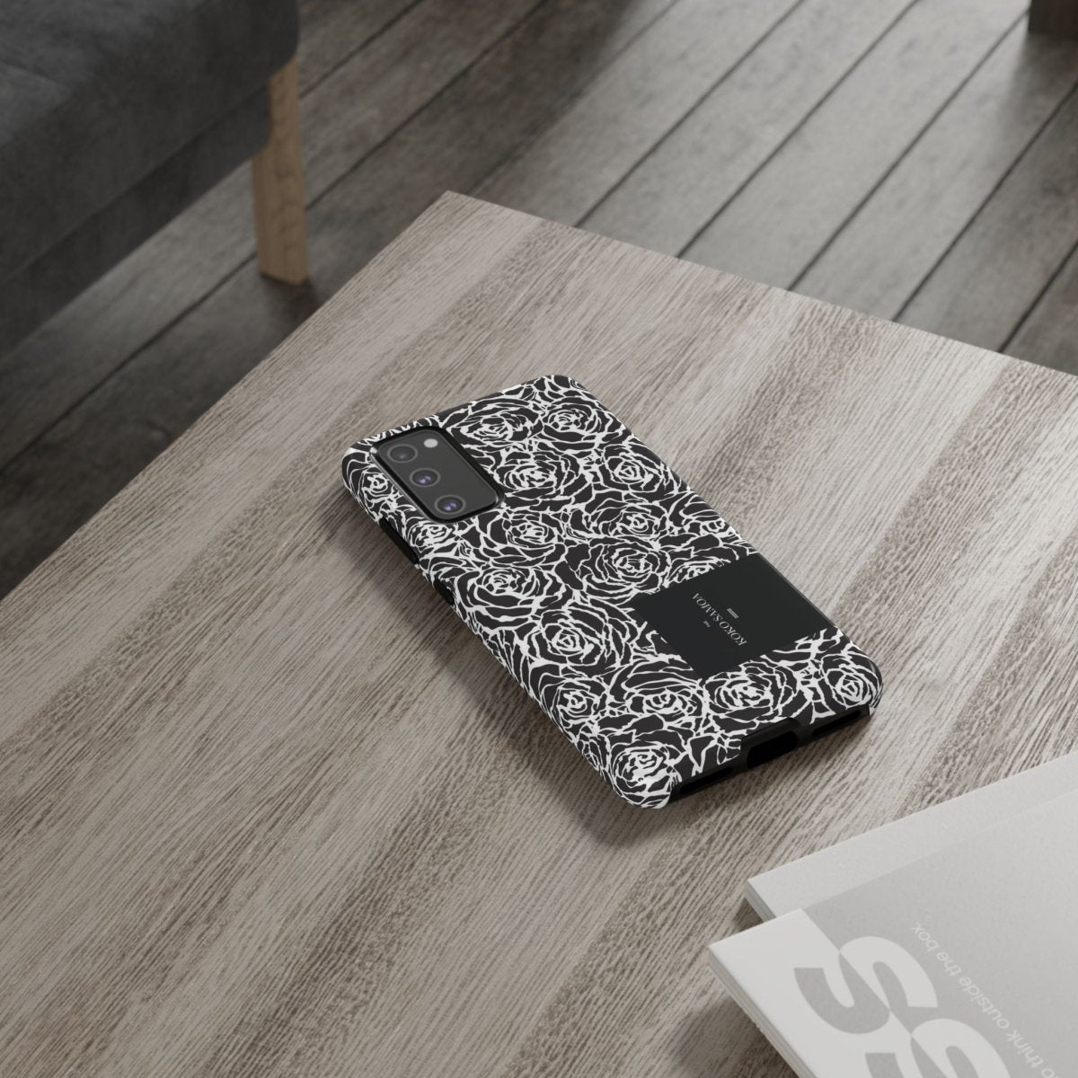 Samsung Galaxy S25 tough phone case by WOYC with glossy Faleasiu Nights design, offering durable protection.