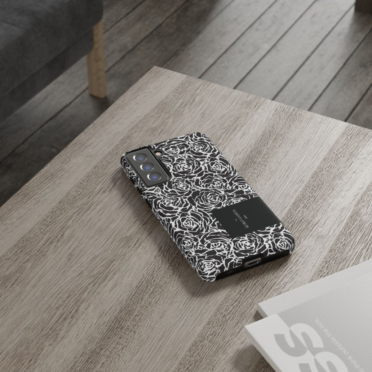 Samsung Galaxy S25 tough phone case by WOYC with glossy Faleasiu Nights design, providing durable protection.