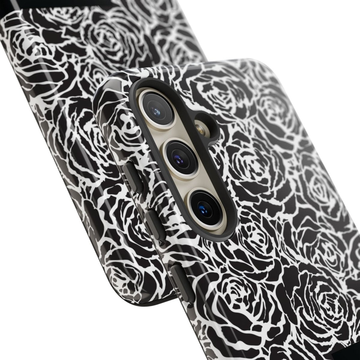 Samsung Galaxy S25 tough phone case by WOYC with glossy Faleasiu Nights design, offering durable protection.