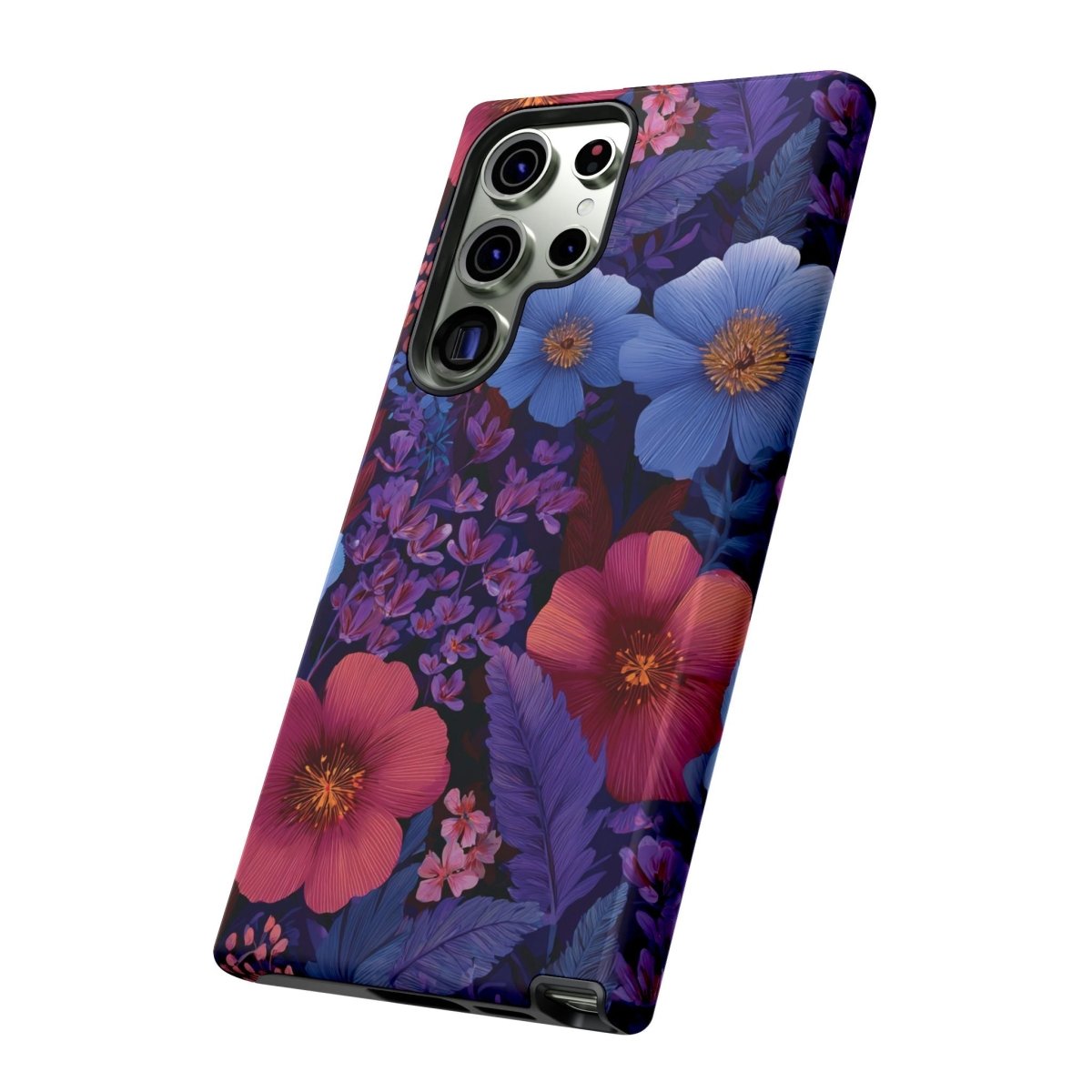 Samsung Galaxy S25 tough phone case featuring Lavender Tropics design in a glossy finish.