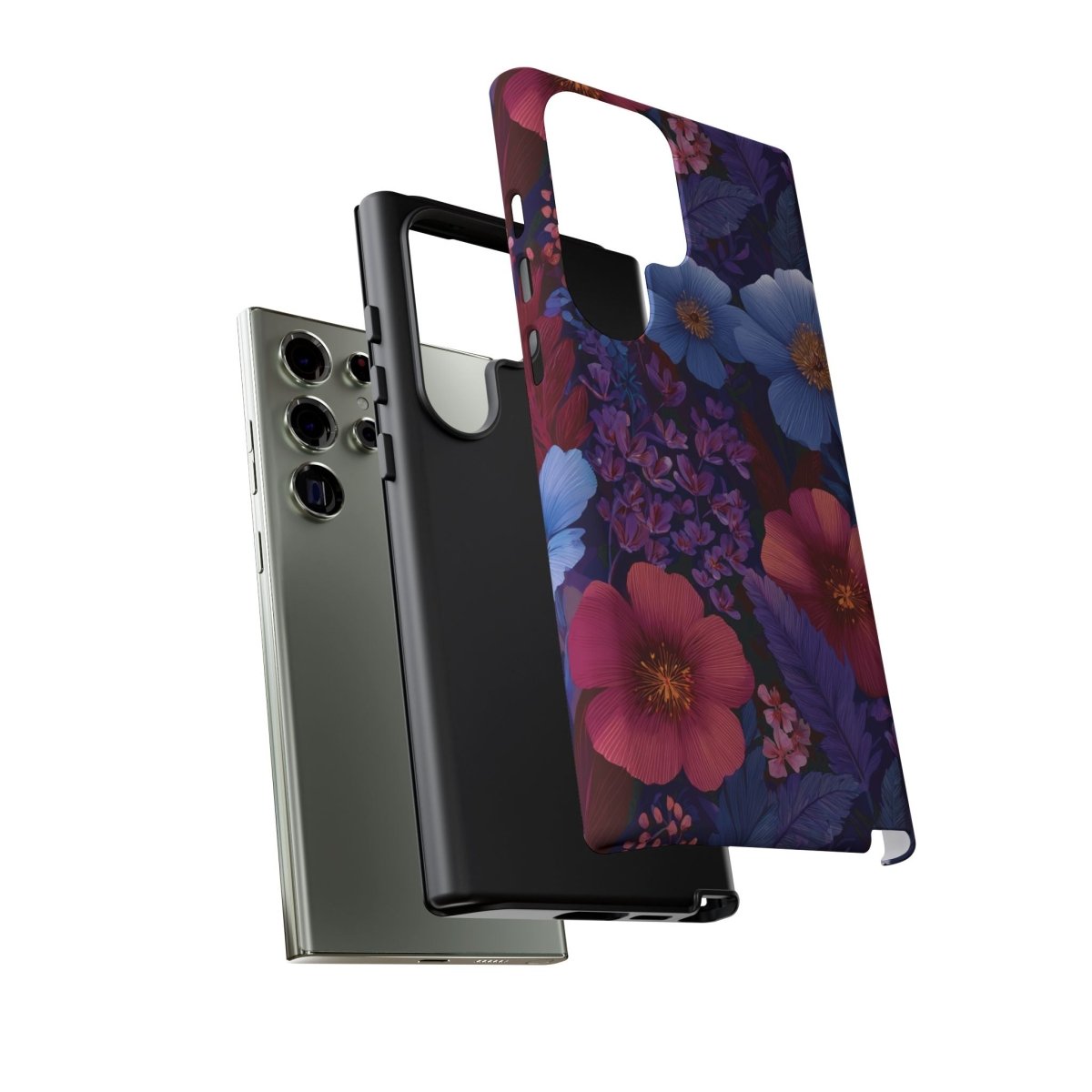Samsung Galaxy S25 tough phone case with Lavender Tropics design, glossy finish, by Printify, suitable for AU, NZ, and USA regions.