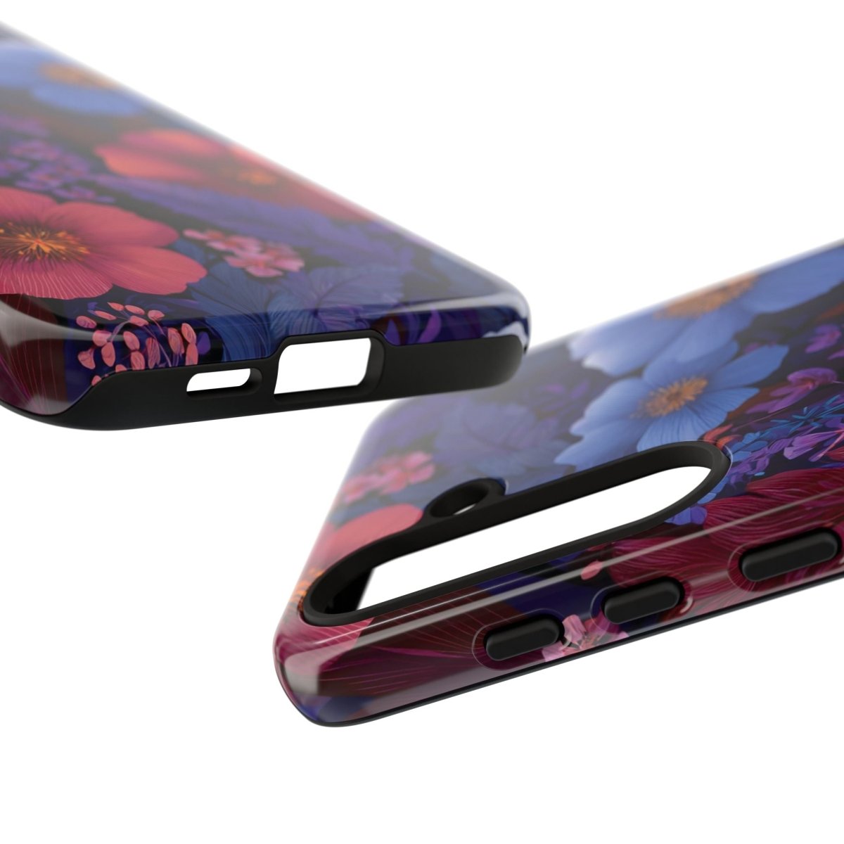 Samsung Galaxy S25 tough phone case by Printify with Lavender Tropics design, glossy finish, suitable for AU, NZ, and USA markets.