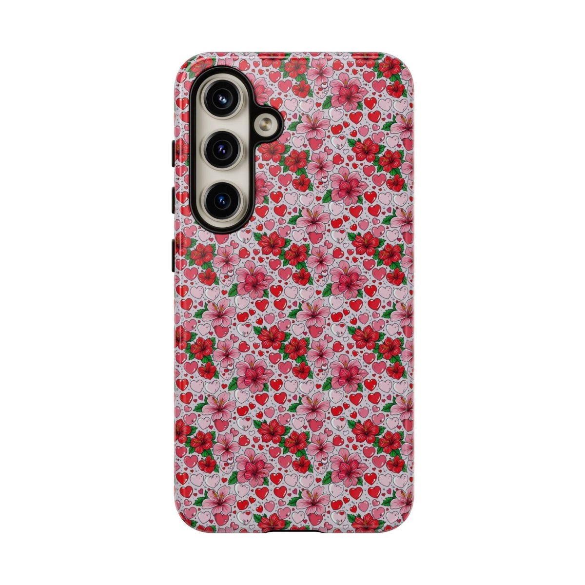 Samsung Galaxy S25 tough phone case by Printify featuring Love & Aute design, glossy finish, durable protection.