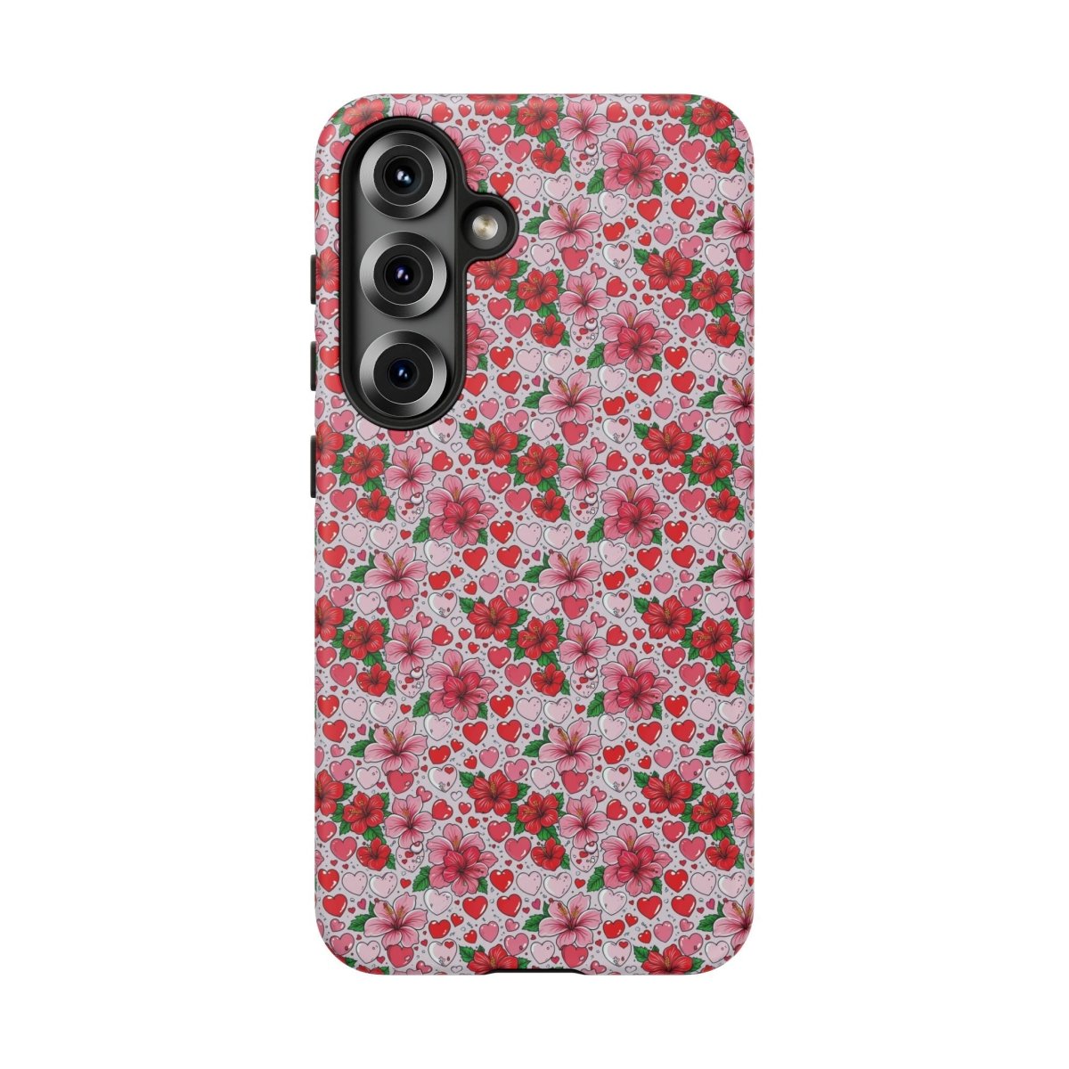 Samsung Galaxy S25 tough phone case by Printify featuring Love & Aute design, glossy finish, rugged protection for AU, NZ, and USA.