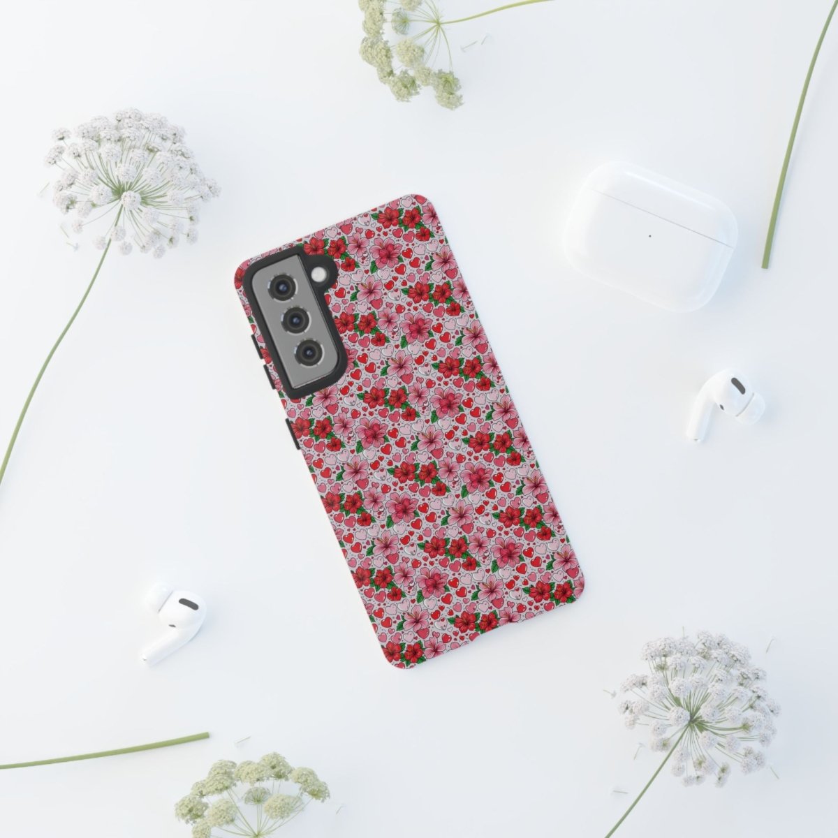 Samsung Galaxy S25 tough phone case by Printify with Love & Aute design, glossy finish, suitable for AU, NZ, and USA markets.