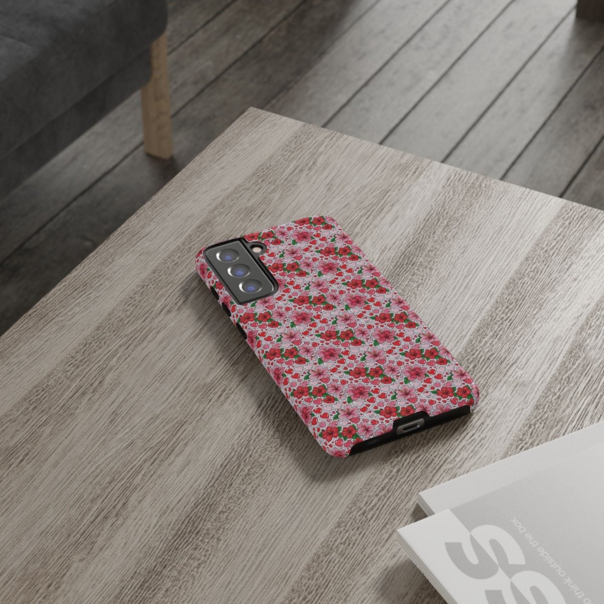 Samsung Galaxy S25 tough phone case by Printify featuring Love & Aute design, glossy finish, durable protective cover.