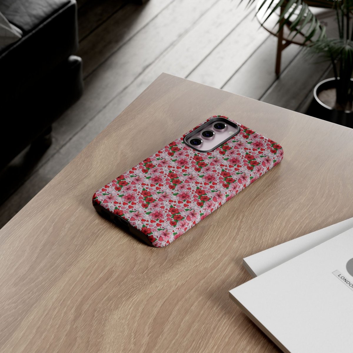 Samsung Galaxy S25 tough phone case by Printify featuring Love & Aute design, glossy finish, suitable for AU, NZ, and USA markets