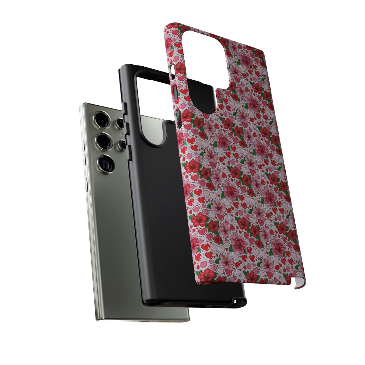 Samsung Galaxy S25 tough phone case by Printify with Love & Aute design, glossy protective phone cover for AU/NZ/USA.