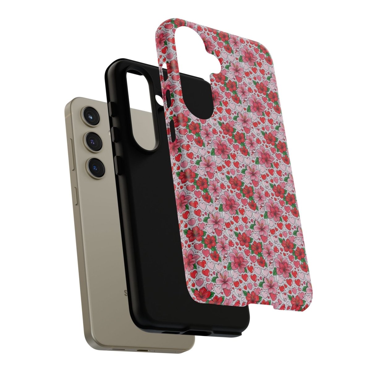 Samsung Galaxy S25 tough phone case with Love & Aute design, glossy finish, made by Printify for AU, NZ, and USA markets.