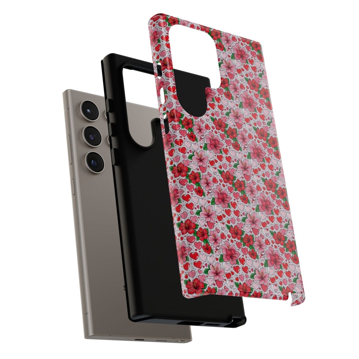 Samsung Galaxy S25 tough phone case by Printify featuring Love & Aute design in glossy finish, suitable for AU, NZ, and USA markets.