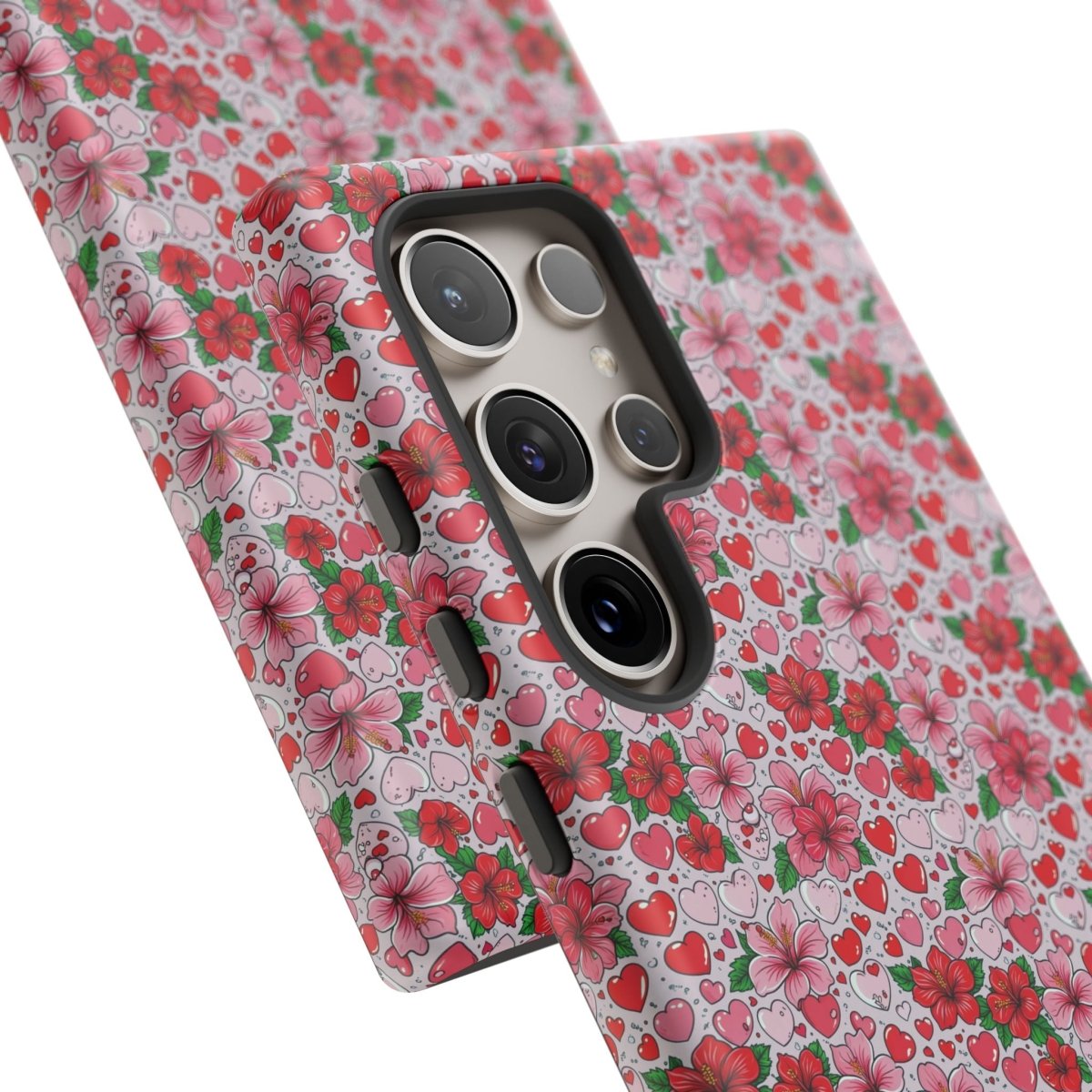 Samsung Galaxy S25 tough phone case by Printify featuring Love & Aute design, glossy finish, suitable for AU, NZ, and USA.
