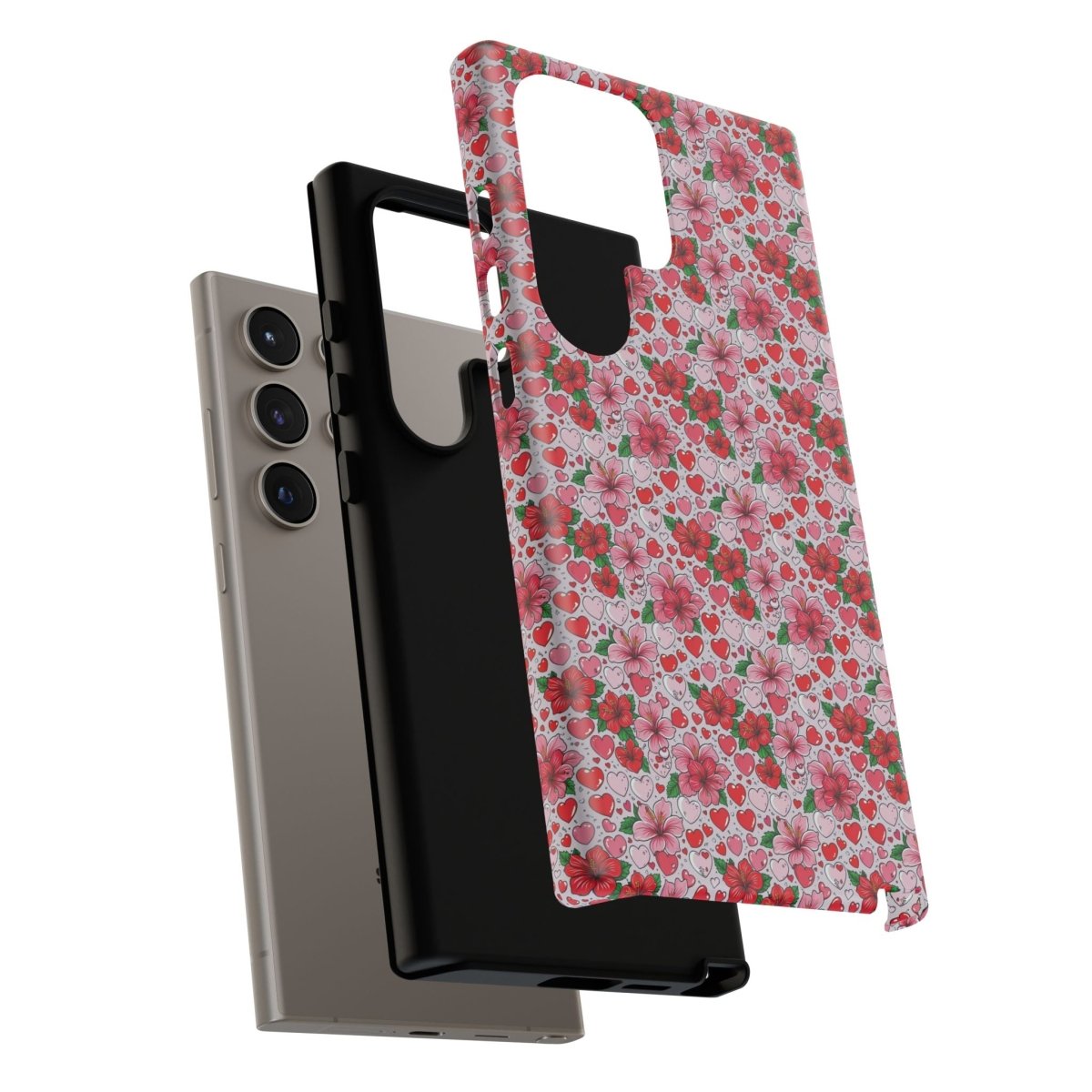 Samsung Galaxy S25 tough phone case with glossy finish featuring Love & Aute design by Printify.