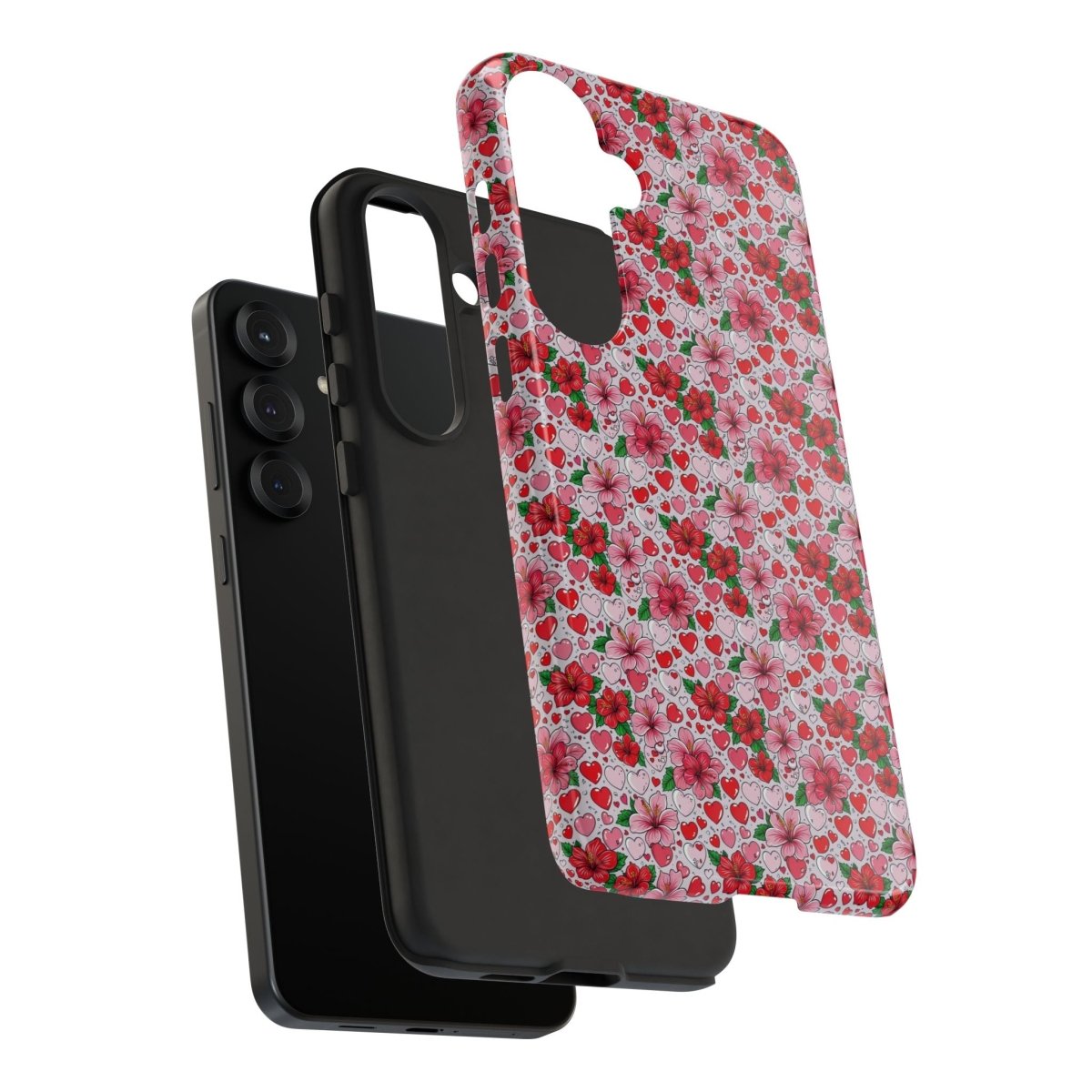 Samsung Galaxy S25 tough phone case by Printify featuring Love & Aute design, glossy protective phone cover for AU, NZ, and USA.