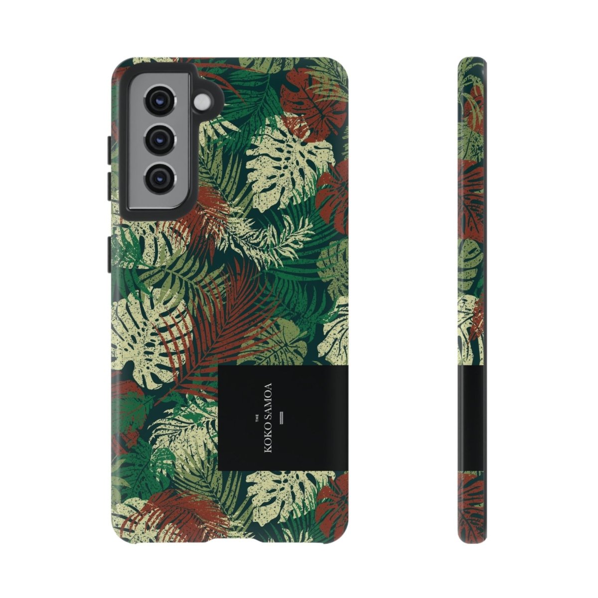 Samsung Galaxy S25 tough phone case by WOYC, Tafatafa Greens, glossy protective case for AU, NZ, and USA markets.