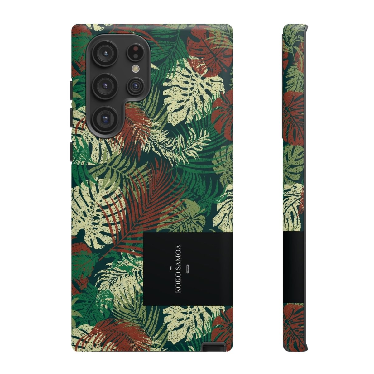 Samsung Galaxy S25 tough phone case by WOYC in Tafatafa Greens, featuring a glossy, durable design for added protection.
