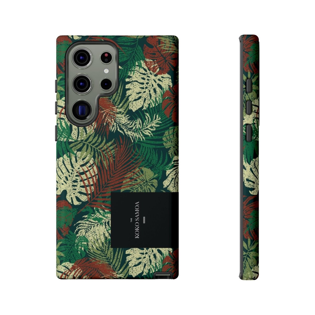 Samsung Galaxy S25 tough phone case by WOYC, Tafatafa Greens design, glossy finish, durable protective cover for AU, NZ, and USA.