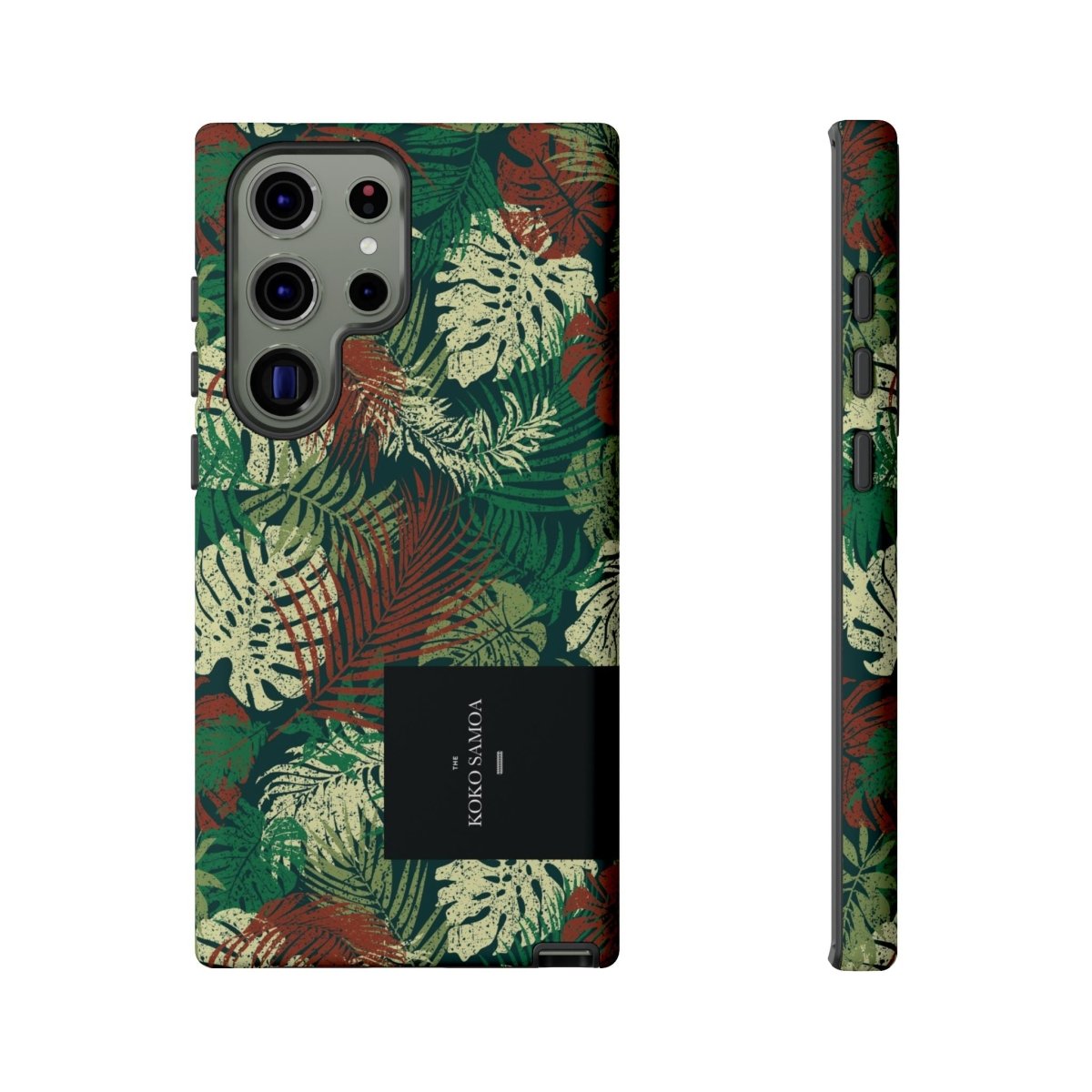 Samsung Galaxy S25 tough phone case by WOYC in Tafatafa Greens with glossy finish, designed for durability and style.