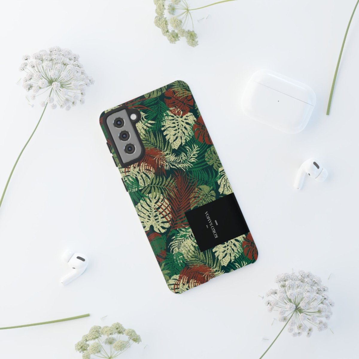 Samsung Galaxy S25 tough phone case by WOYC with Tafatafa Greens design, glossy finish, durable and protective for AU, NZ, and USA.
