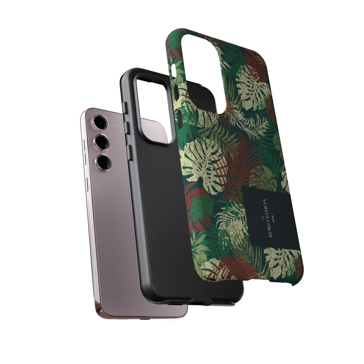 Samsung Galaxy S25 tough phone case by WOYC in Tafatafa Greens with a glossy finish, designed for durability and style.