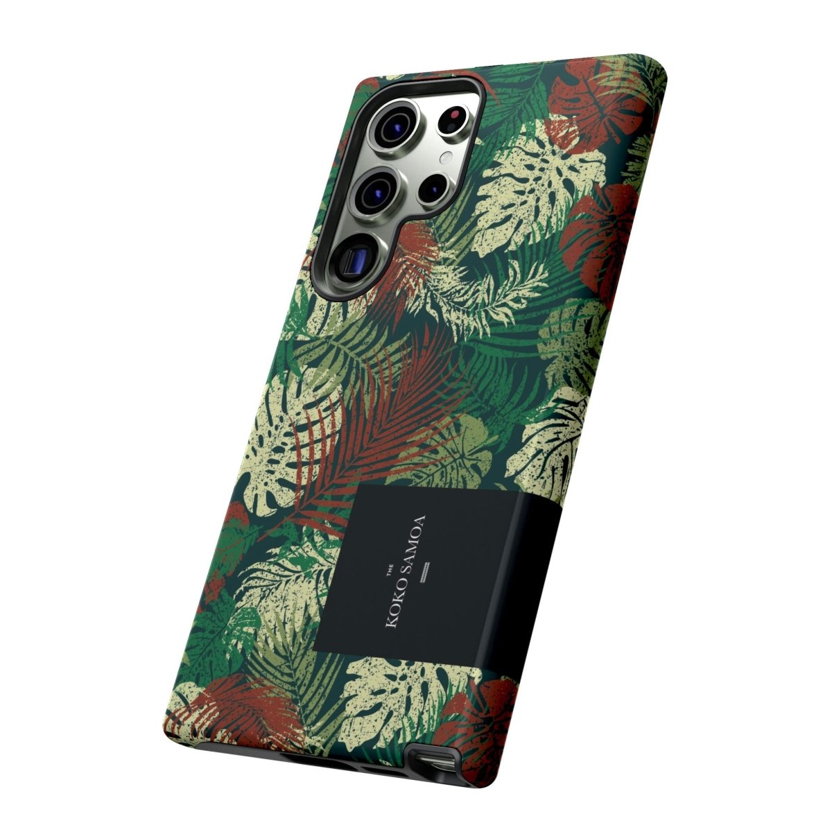 Samsung Galaxy S25 tough phone case by WOYC, Tafatafa Greens, glossy finish, rugged protective design.