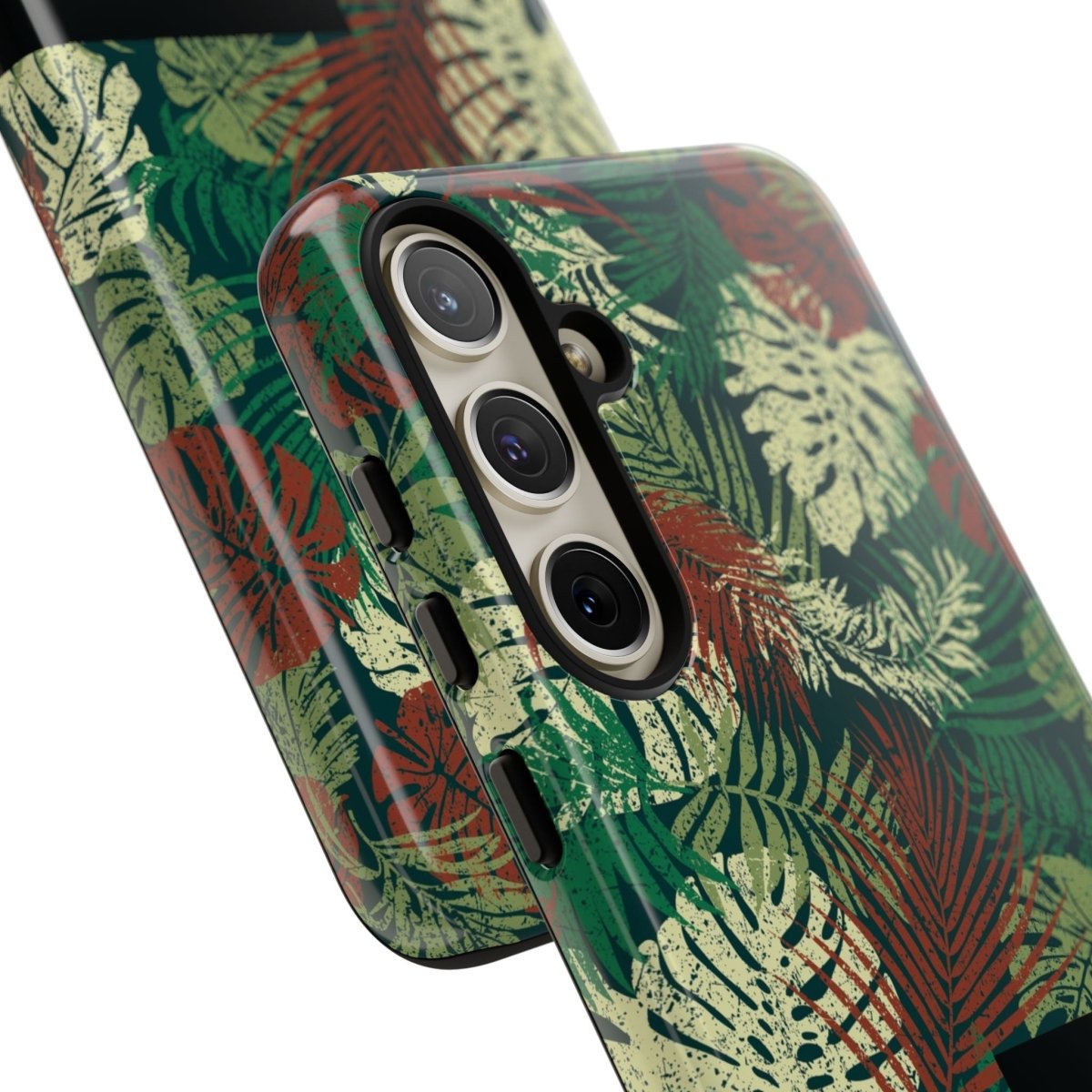 Samsung Galaxy S25 tough phone case by WOYC with Tafatafa Greens design, glossy finish, durable protective cover.