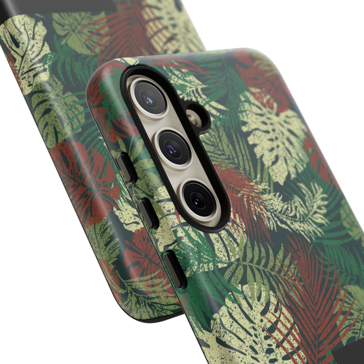 Samsung Galaxy S25 tough phone case by WOYC, Tafatafa Greens, glossy, durable protective cover for AU, NZ, and USA regions.