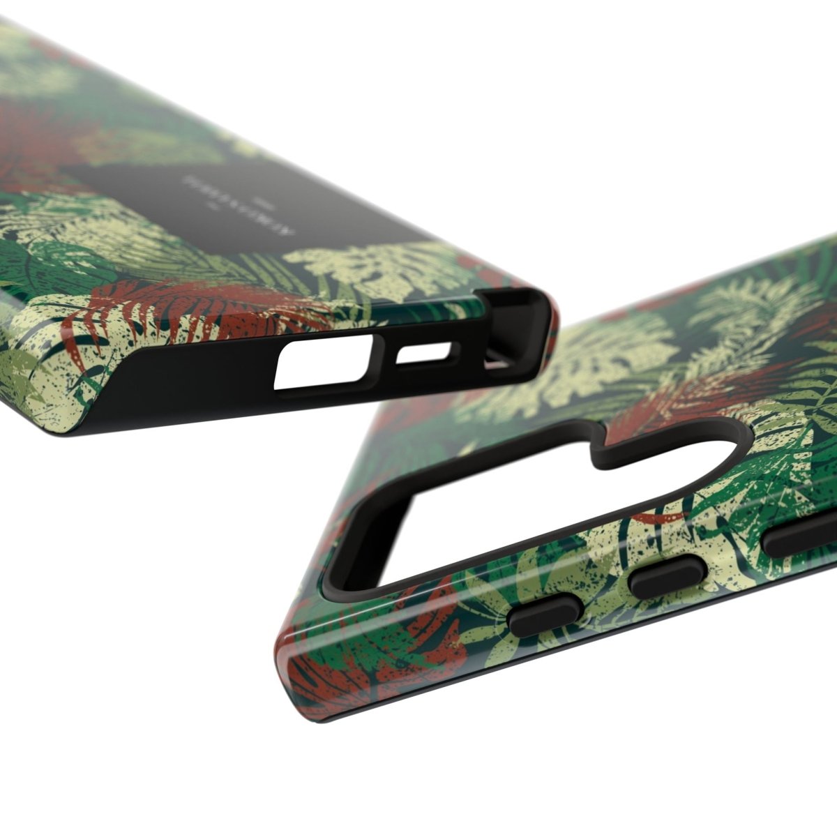 Samsung Galaxy S25 tough phone case by WOYC in Tafatafa Greens, glossy finish, durable design for protection and style.