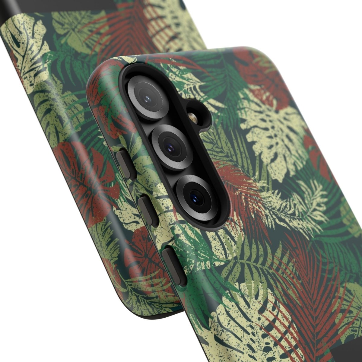 Samsung Galaxy S25 tough phone case by WOYC, Tafatafa Greens, glossy finish, durable protective case for AU, NZ, and USA regions.