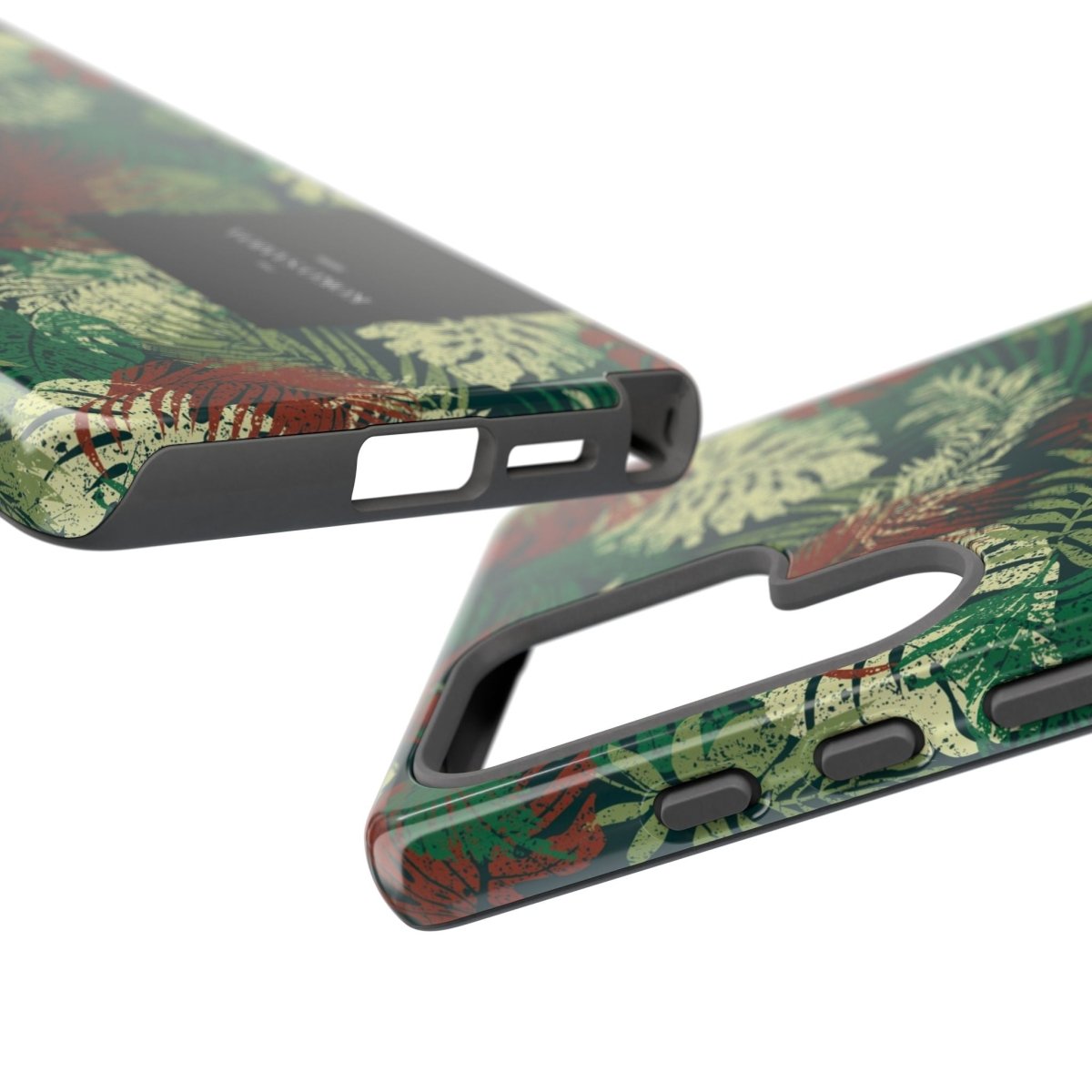 Samsung Galaxy S25 tough phone case by WOYC in Tafatafa Greens, featuring a glossy, rugged design for durable protection.
