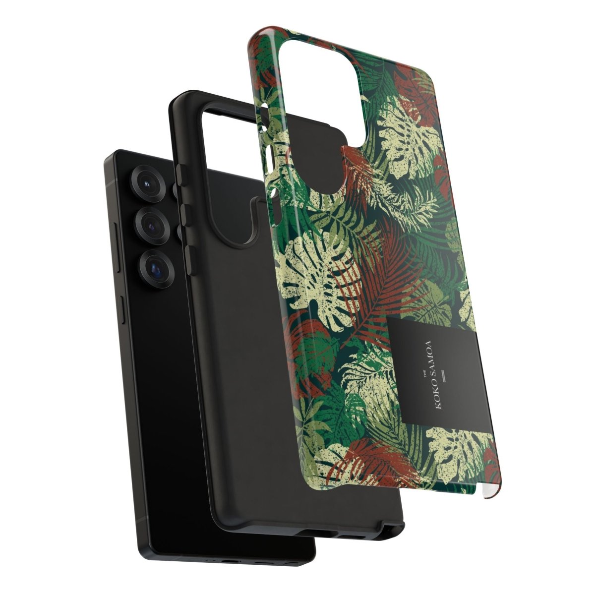 Samsung Galaxy S25 tough phone case by WOYC in Tafatafa Greens with glossy finish, designed for durability and style.